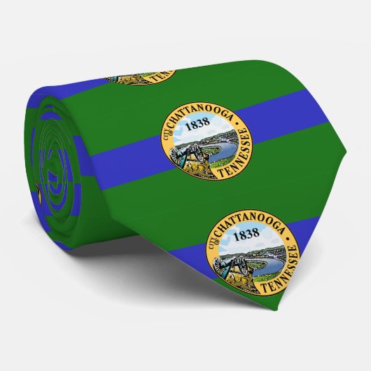 Cravate Drapeau de Chattanooga, Tennessee (Roulé)