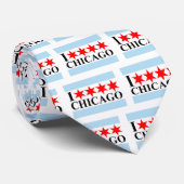 Cravate Drapeau de Chicago - J'aime Chicago (Roulé)