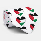 Cravate Drapeau de coeur de la Palestine (Roulé)