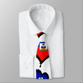 Cravate Drapeau de coeur du Haïti (Attaché)