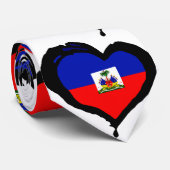 Cravate Drapeau de coeur du Haïti (Roulé)