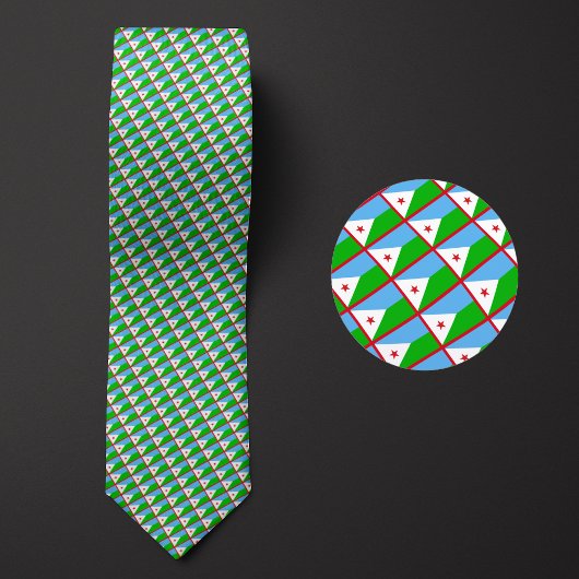 Cravate Drapeau de Djibouti Motif