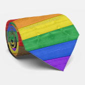Cravate Drapeau de fierté gay inclusif SlipperyJoe's à tex (Roulé)