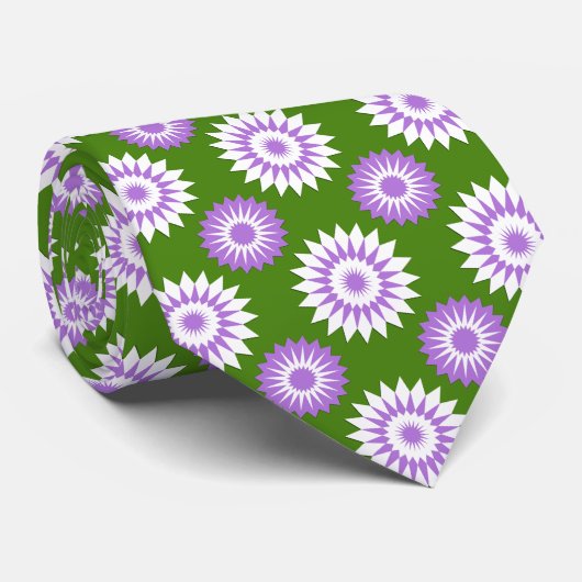 Cravate Drapeau de fierté genderqueer / motif de fleur ver (Roulé)
