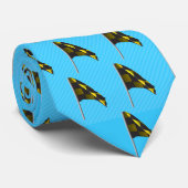 Cravate Drapeau de golf Blue Yellow Black À damier (Roulé)