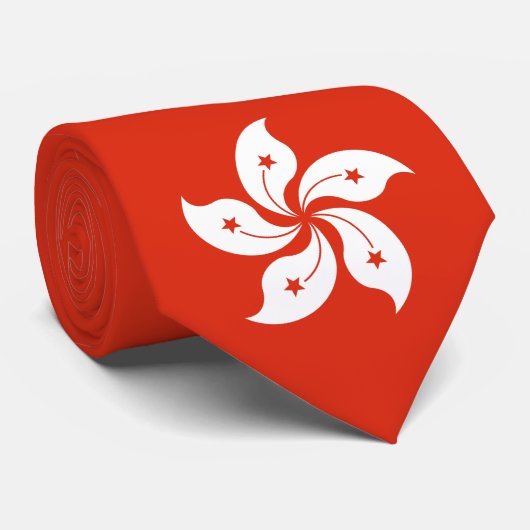 Cravate Drapeau de Hong Kong (Roulé)