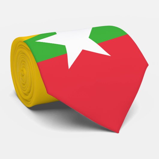 Cravate Drapeau de la Birmanie (Roulé)
