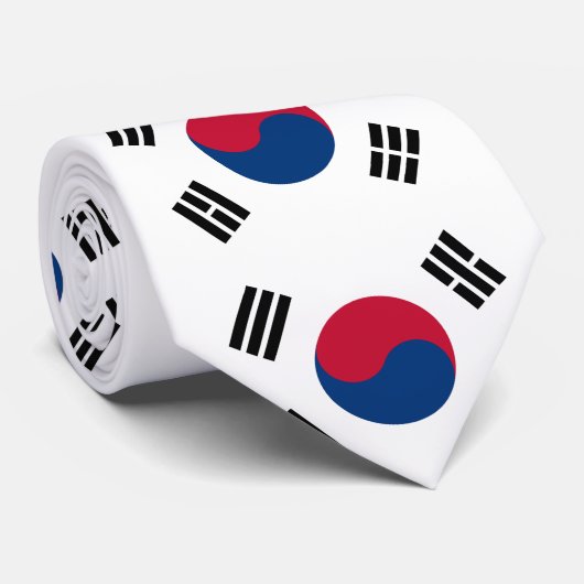 Cravate Drapeau de la Corée du Sud (Roulé)