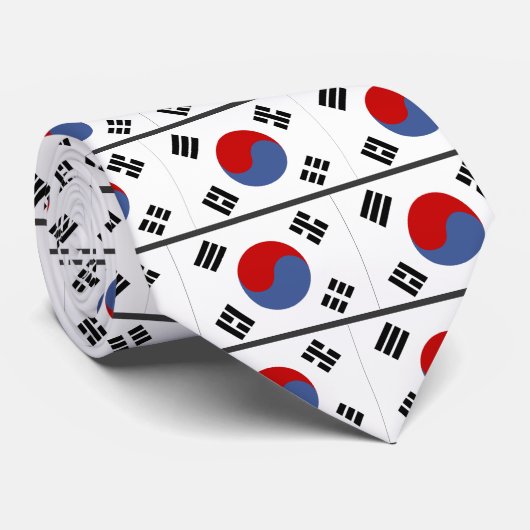 Cravate Drapeau de la Corée du Sud (Roulé)
