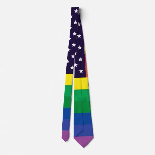 Cravate Drapeau de la fierté arc-en-ciel patriotique améri (Dos)