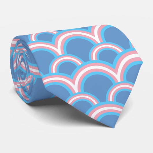 Cravate Drapeau de la fierté transgenre / motif arc-en-cie (Roulé)