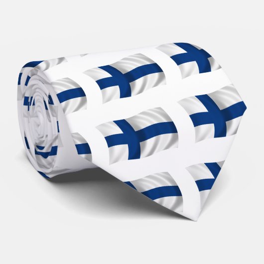 Cravate Drapeau de la Finlande (Roulé)
