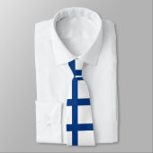 Cravate Drapeau de la Finlande Croix Bleue Suomi (Attaché)