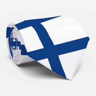 Cravate Drapeau de la Finlande Croix Bleue Suomi
