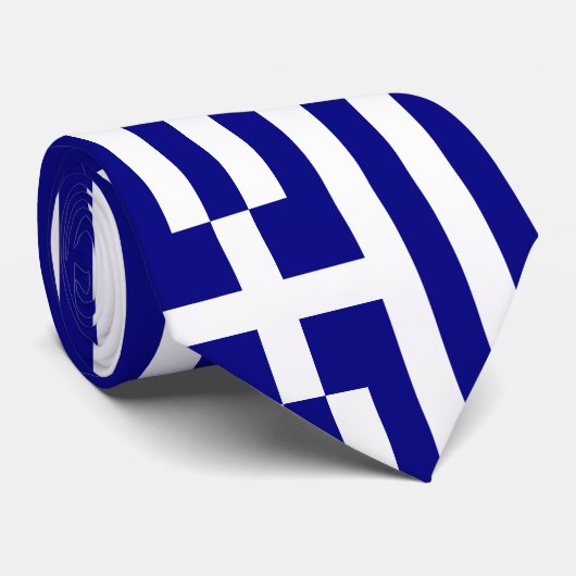 Cravate Drapeau de la Grèce (Roulé)