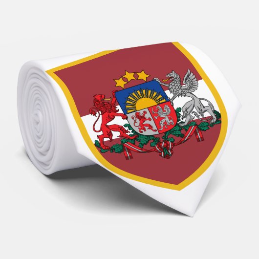 Cravate Drapeau de la Lettonie personnalisé (Roulé)