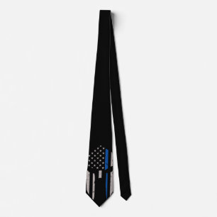 Cravate Drapeau de la ligne bleue du casque spartiate