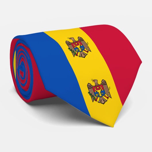 Cravate Drapeau de la Moldavie (Roulé)