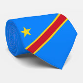 Cravate Drapeau de la RDC (République démocratique du Cong (Roulé)