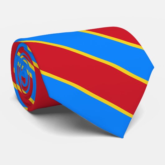 Cravate Drapeau de la République démocratique du Congo élé (Roulé)