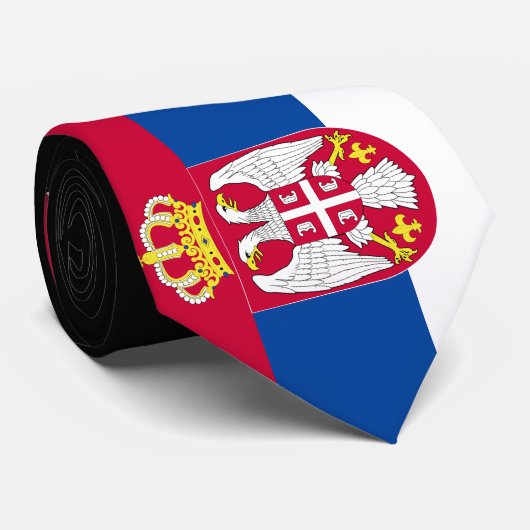 Cravate Drapeau de la Serbie (Roulé)
