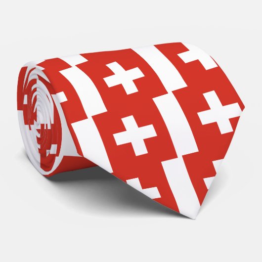 Cravate Drapeau de la Suisse (Roulé)