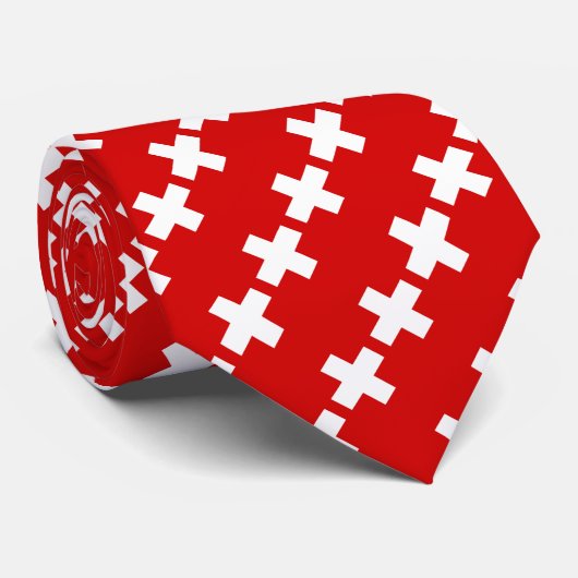 Cravate Drapeau de la Suisse (Roulé)