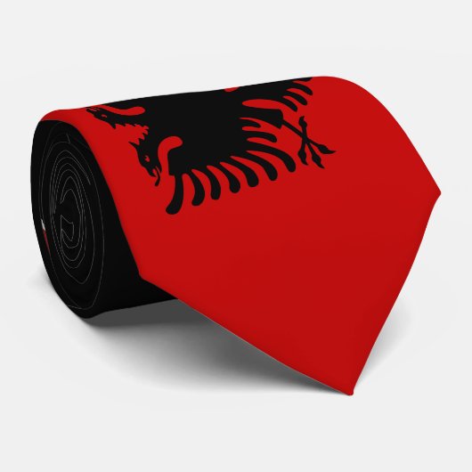 Cravate Drapeau de l'Albanie (Roulé)