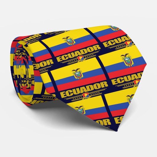 Cravate Drapeau de l'Équateur (Roulé)