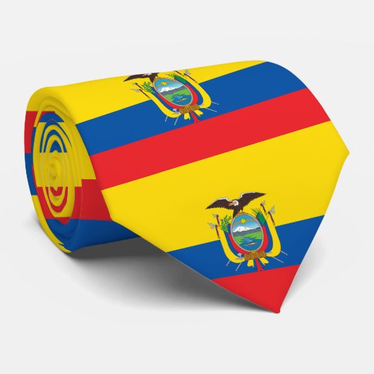 Cravate Drapeau de l'Équateur (Roulé)