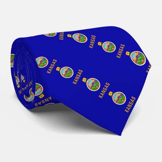 Cravate Drapeau de l'État du Kansas (Roulé)