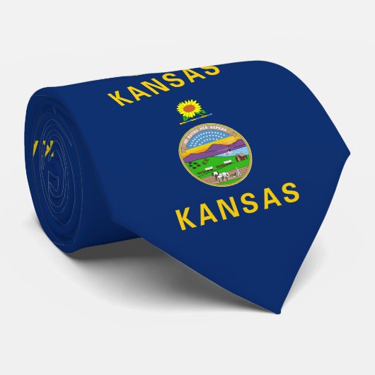 Cravate Drapeau de l'État du Kansas (Roulé)