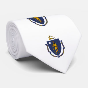 Cravate Drapeau de l'État du Massachusetts