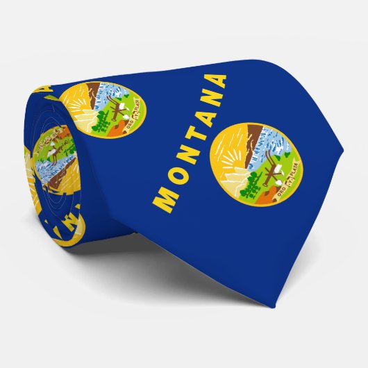 Cravate Drapeau de l'État du Montana (Roulé)