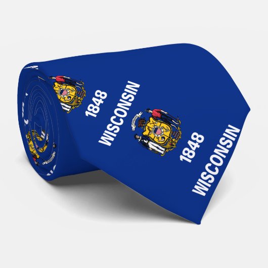 Cravate Drapeau de l'État du Wisconsin (Roulé)