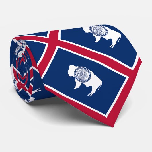 Cravate Drapeau de l'État du Wyoming (Roulé)