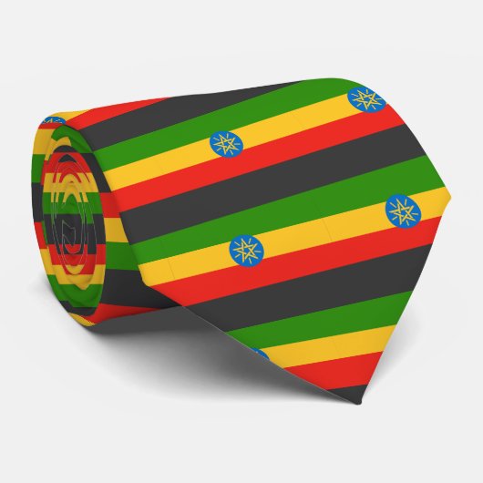 Cravate Drapeau de l'Ethiopie (Roulé)