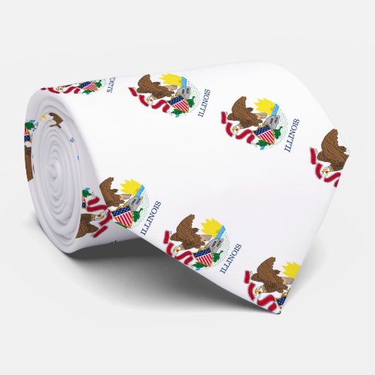 Cravate Drapeau de l'Illinois (Roulé)
