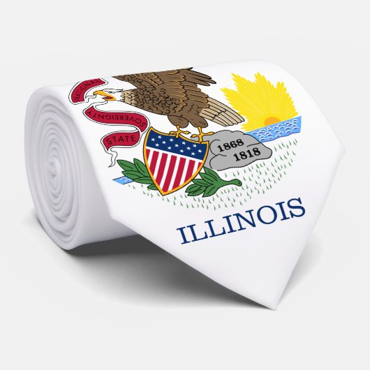 Cravate Drapeau de l'Illinois (Roulé)