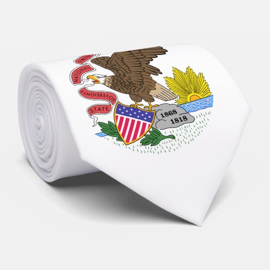 Cravate Drapeau de l'Illinois (Roulé)