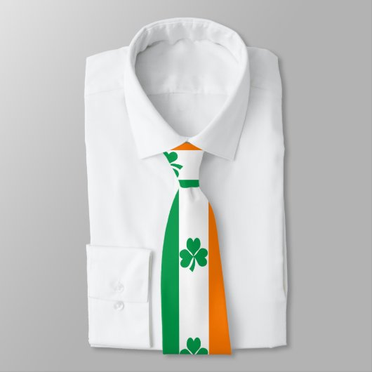 Cravate Drapeau de l'Irlande Shamrock (Attaché)