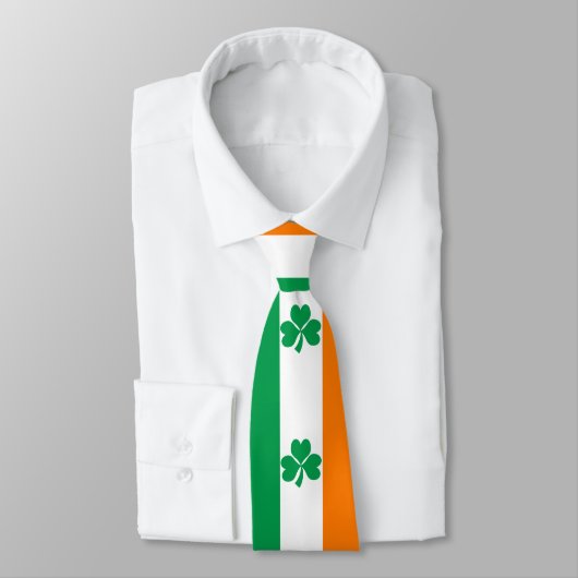 Cravate Drapeau de l'Irlande Shamrock (Attaché)