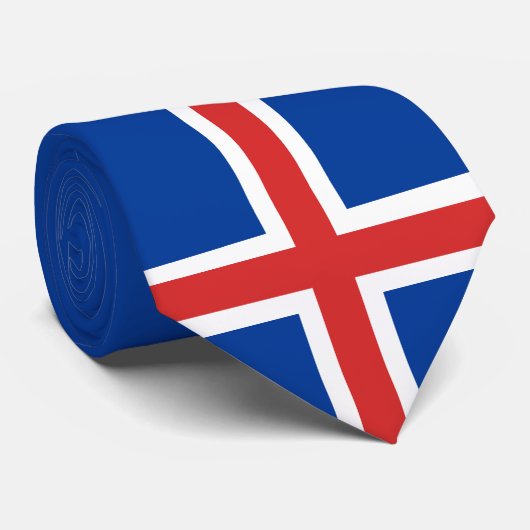 Cravate Drapeau de l'Islande (Roulé)