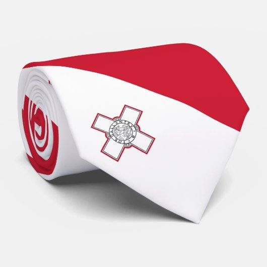 Cravate Drapeau de Malte (Roulé)