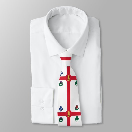 Cravate Drapeau de Montréal (Québec, Canada) (Attaché)