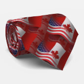 Cravate Drapeau de ondulation Canadien-Américain (Roulé)