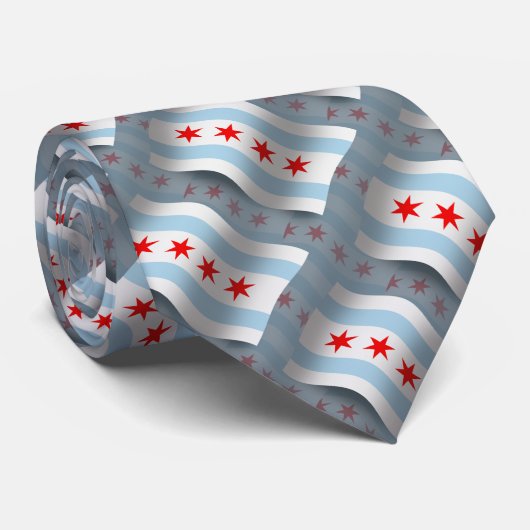 Cravate Drapeau de ondulation de Chicago (Roulé)