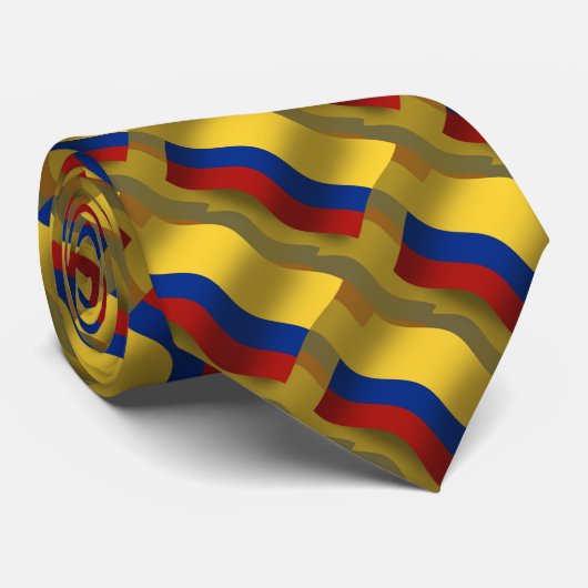 Cravate Drapeau de ondulation de la Colombie (Roulé)