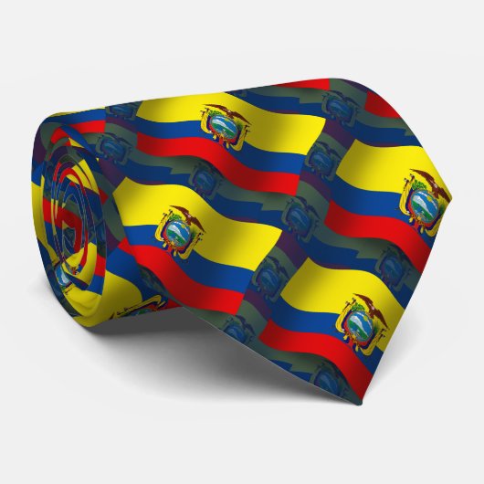 Cravate Drapeau de ondulation de l'Equateur (Roulé)