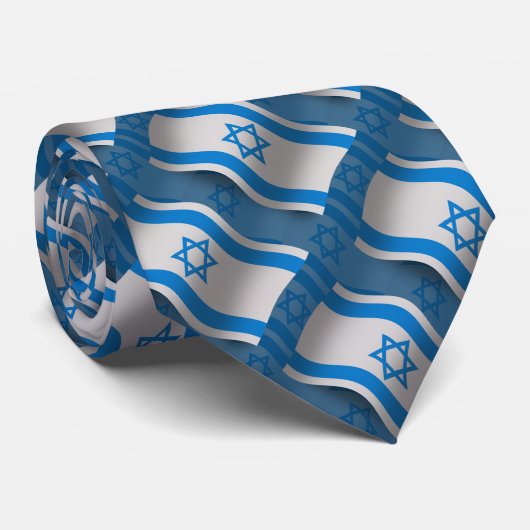 Cravate Drapeau de ondulation de l'Israël (Roulé)